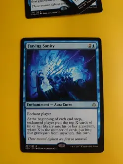 Fraying Sanity HOU Aura Curse rare Magic the Gathering Card. - Image 1