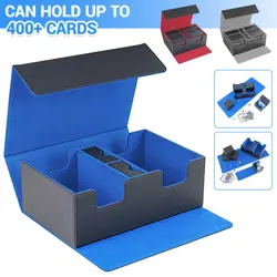 400+ Card Deck Storage Box PU Leather Magnetic Cards Holder Box For MTG/TCG/CCG - Image 1