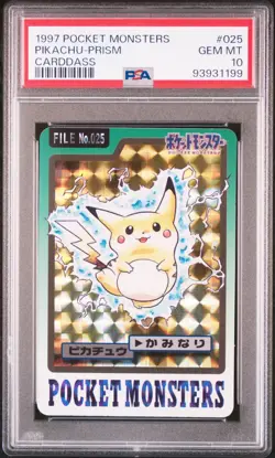 PSA 10 Pokemon Carddass Pikachu Prism 1997 #025 Japanese BANDAI From Japan - Image 1
