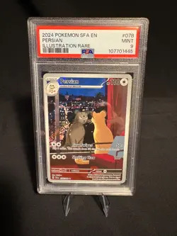 2024 POKEMON SFA EN-SHROUDED FABLE ILLUSTRATION RARE #078 PERSIAN PSA 9 - Image 1
