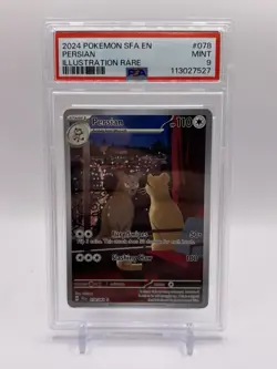 2024 POKEMON SFA EN-SHROUDED FABLE ILLUSTRATION RARE #078 PERSIAN PSA 9 - Image 1