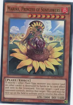 Yugioh Marina, Princess Of Sunflowers MP14-EN157 Super Rare 1st NM x3 Play Set - Image 1
