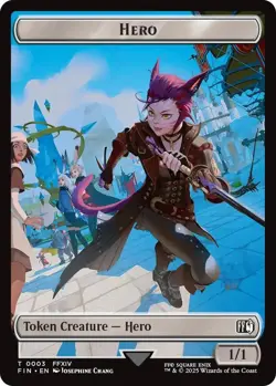 Hero 0003&Treasure 2Sided Token 3&23 MTG FINAL FANTASY Token NP - Image 1