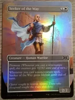 Seeker of the Way #341 MTG Double Masters 2022 Borderless Foil Common LP - Image 1