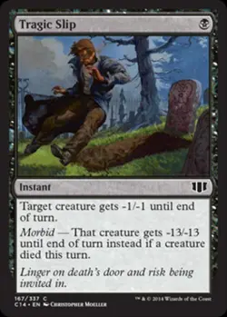 Tragic Slip - Medium Play MTG Commander 2014 Edition - Image 1