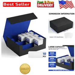 Triple Compartment Card Storage Box for MTG, YuGiOh & More - Sleek & Functional - Image 1