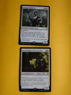 Bishop of Rebirth & Mavren Fein, Dusk Apostle. ixalan Rare cleric mtg card x2 - Image 1