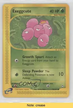 Exeggcute Pokemon e-Card Series Aquapolis #76 2002 READ 7m3 - Image 1