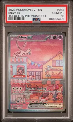 2023 POKEMON SVP EN-SV BLACK STAR PROMO 151 ULTRA-PREM COLL #053 MEW EX PSA 10 - Image 1