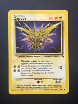 Zapdos 30/62 Non Holo Fossil Set Rare Pokemon WOTC NM - Image 1
