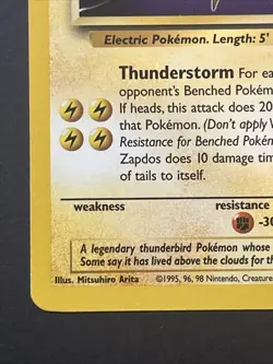Zapdos 30/62 Non Holo Fossil Set Rare Pokemon WOTC NM - Image 4