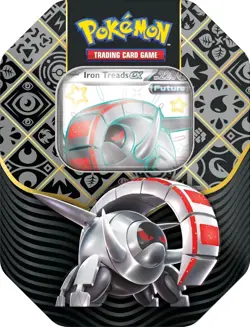 Pokemon TCG: Scarlet & Violet Paldean Fates Tin - Shiny Iron Treads ex - NEW - Image 1