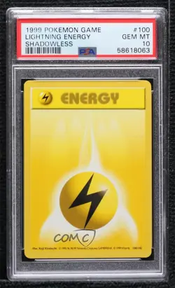 Lightning Energy Shadowless Pokemon Base Set PSA 10 GEM MT 1999 0l24 - Image 1