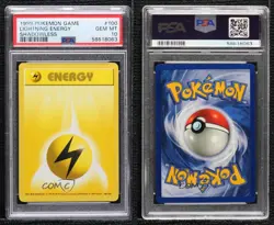 Lightning Energy Shadowless Pokemon Base Set PSA 10 GEM MT 1999 0l24 - Image 3