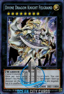 Yugioh Divine Dragon Knight Felgrand MP14-EN166 Secret Rare 1st NM - Image 1
