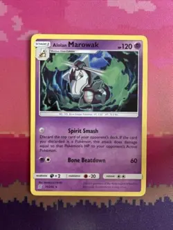 Pokemon Card Alolan Marowak Unified Minds Rare 75/236 Near Mint - Image 1