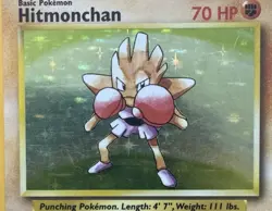 Pokemon Hitmonchan 7/62 Unlimited Holo RARE LP/MP 1999 Base Set 7/102 TCG WOTC - Image 2