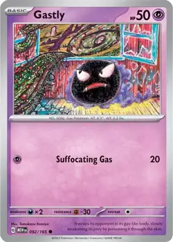 Gastly 092/165 Common Pokemon 151 Card Near Mint English - Image 1