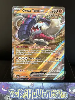 Pokemon Card Great Tusk ex 053/091 Paldean Fates Double Rare Near Mint - Image 1