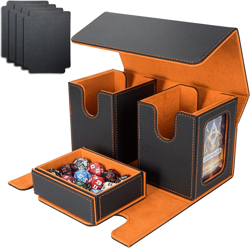 AFIING MTG Commander Deck Box 200 Double Sleeved Cards Storage, 3-In-1 Magnetic - Image 1
