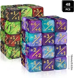 48 Pieces MTG Dice Counters Token Dice, Magic the Gathering Glitter Sparkle Dice - Image 2