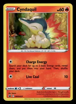 Cyndaquil SWSH221 Holo Rare Black Star Promo Pokemon Card - Image 1