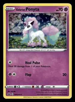Galarian Ponyta SWSH013 Holo Rare Black Star Promo Pokemon Card - Image 1