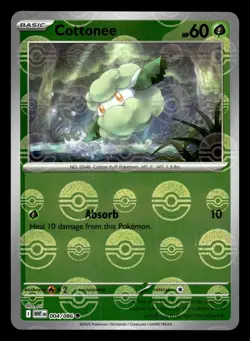 Cottonee 004/086 Poke Ball Reverse Holo White Flare Pokemon Card - Image 1