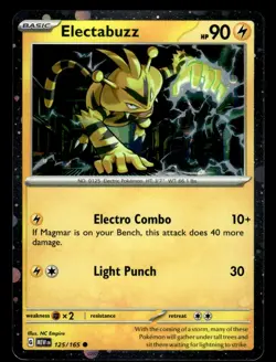 Electabuzz 125/165 Cosmos Holo Promo 151 Set Pokemon Card - Image 1