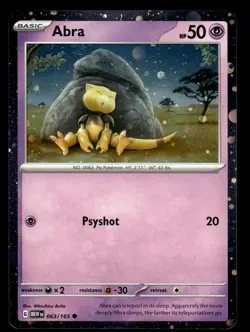 Abra 063/165 & Kadabra 064/165 Cosmos Holo Promo 151 Set Pokemon Card - Image 2