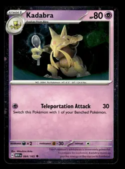 Abra 063/165 & Kadabra 064/165 Cosmos Holo Promo 151 Set Pokemon Card - Image 4