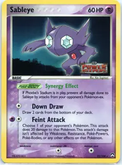 Sableye 22/108 EX Power Keepers Stamped Holo Pokemon Card Nintendo 2007 - Image 1