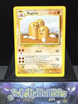 Pokemon Card Dugtrio 19/102 Base Set Non Holo Rare 4TH PRINT Light Play - Image 1