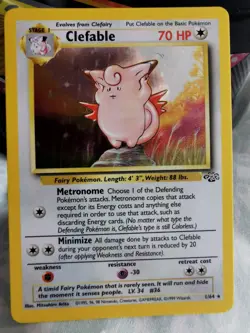 Pokemon TCG Clefable Holo Rare Card 1/64 Jungle WOTC Vintage Near Mint - Image 1
