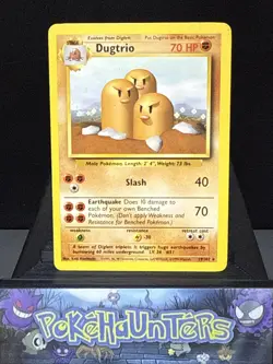 Pokemon Card Dugtrio 19/102 Base Set Non Holo Rare Light Play - Image 1