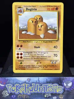 Pokemon Card Dugtrio 19/102 Base Set Non Holo Rare Near Mint - Image 1