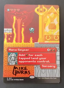 MTG FOIL Mana Geyser Signed Mike Burns - Image 1