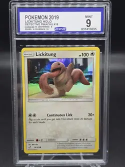 2019 Pokemon Lickitung 16/18 Detective Pikachu Holo Rare CCG 9 Mint - Image 1