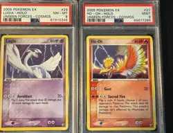 2005 POKEMON EX UNSEEN FORCES LUGIA & HO-OH Cosmo HOLO Psa8 And Psa 9 - Image 1
