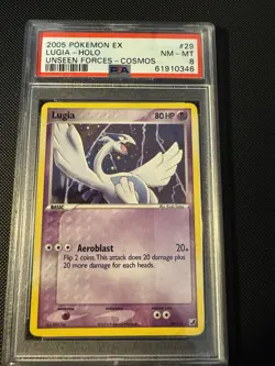 2005 POKEMON EX UNSEEN FORCES LUGIA & HO-OH Cosmo HOLO Psa8 And Psa 9 - Image 2