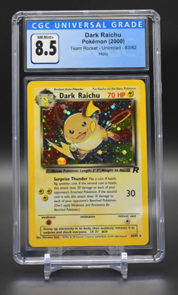 CGC 8.5 - Pokemon TCG Dark Raichu Secret Rare Holo 83/82 Team Rocket WOTC - Image 1