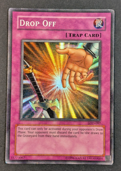 Yugioh TCG - 1x Drop Off - LOD-097 - Vintage Unlimited - Trap - Super Rare LP/MP - Image 1