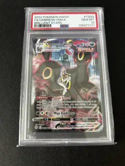 2022 POKEMON SWORD & SHIELD BRILLIANT STARS TG23 FULL ART/UMBREON VMAX PSA 10 - Image 1