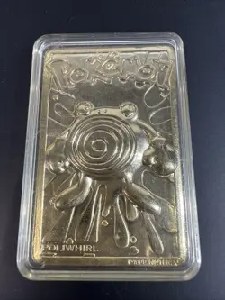 Pokemon Nintendo 1999 23k Gold Plated Metal #61 Poliwhirl Trading Card Only - Image 1
