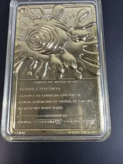 Pokemon Nintendo 1999 23k Gold Plated Metal #61 Poliwhirl Trading Card Only - Image 4