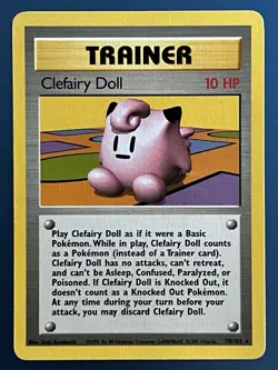 Pokemon Card Clefairy Doll 70/102 Rare Base Set Trainer WOTC Light Play - Image 1