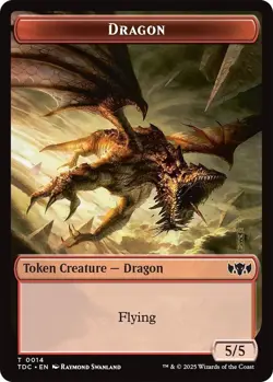 4x Dragon/Copy Token, Tarkir Dragonstorm Tokens, MTG, 4 pack, Magic - Image 1