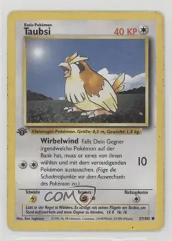 Pidgey German 1st Ed. Pokemon Base Set #57 1999 15fy - Image 1