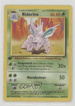 Nidorino German 1st Ed. Pokemon Base Set #37 1999 15fy - Image 1