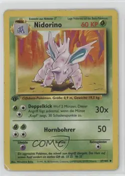 Nidorino German 1st Ed. Pokemon Base Set #37 1999 15fy - Image 1